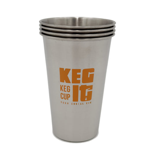 Keg It® Keg Cup Multi-Pack - Single Walled Stainless Steel Party Pints