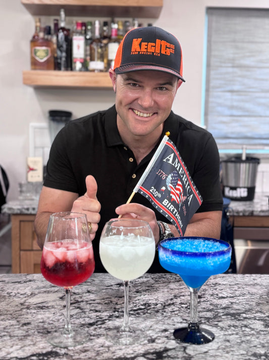 Dallas with the Red, White, and Blue cocktails designed for the 4th of July and America's 250th Independence Day celebration.