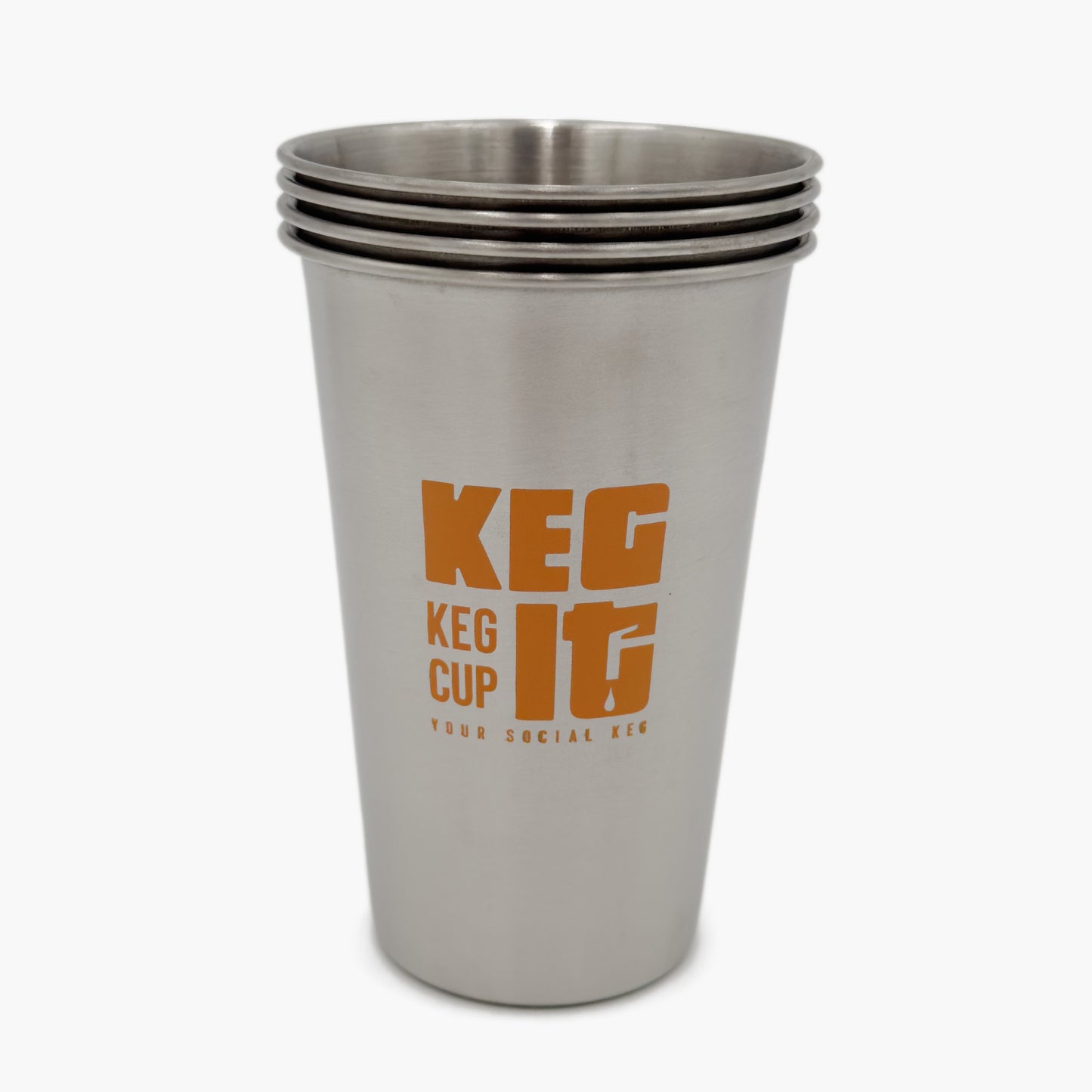 Keg It™ Keg Cup - Single Walled Stainless Steel Party Pint